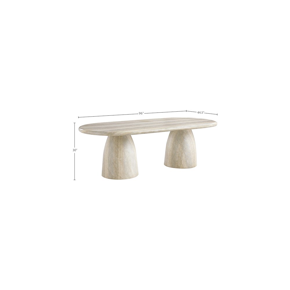 Cosenza Travertine 96" Travertine Finish Concrete Dining Table
