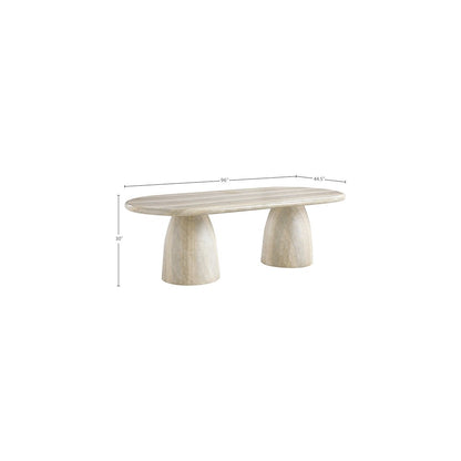 Cosenza Travertine 96" Travertine Finish Concrete Dining Table