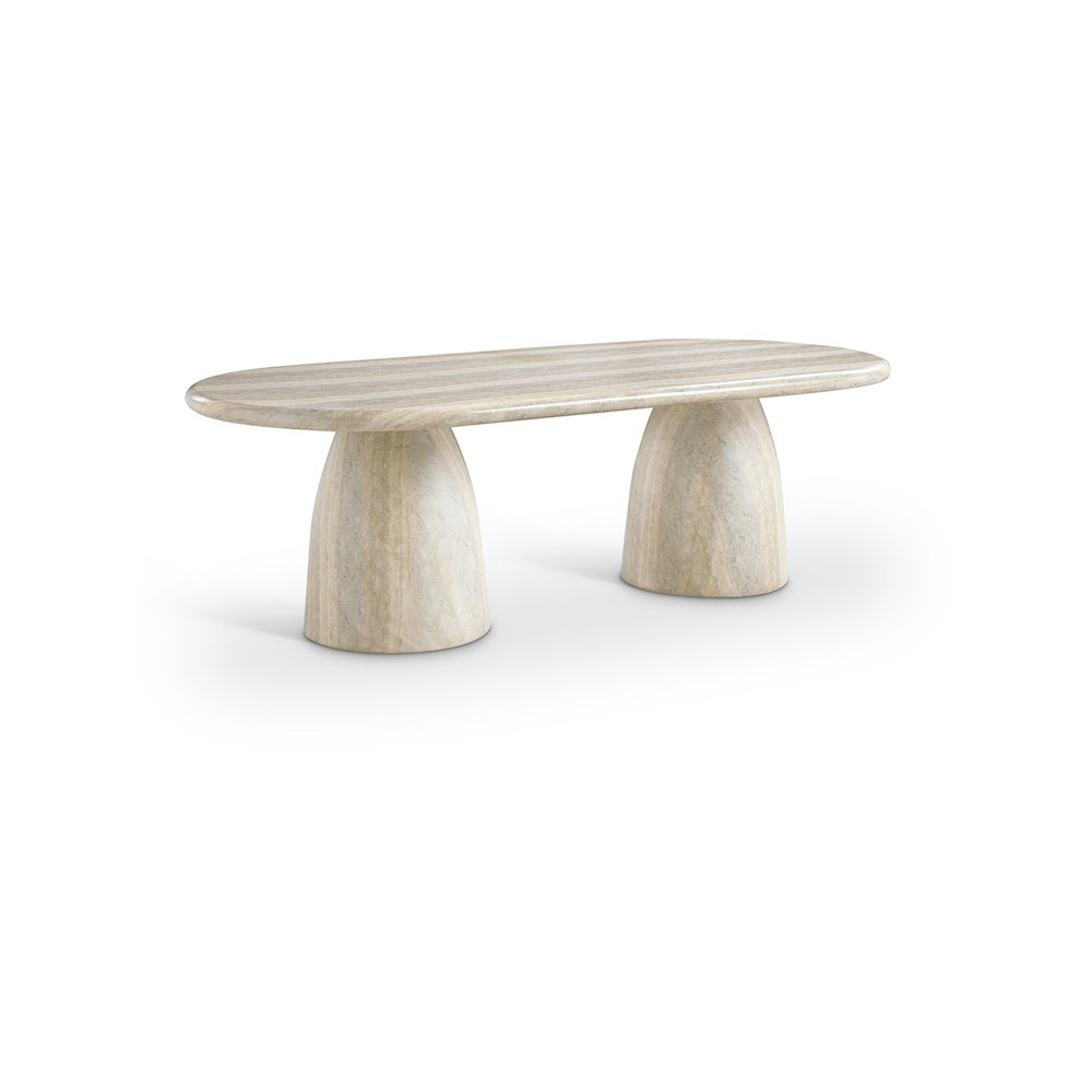 Cosenza Travertine 96" Travertine Finish Concrete Dining Table