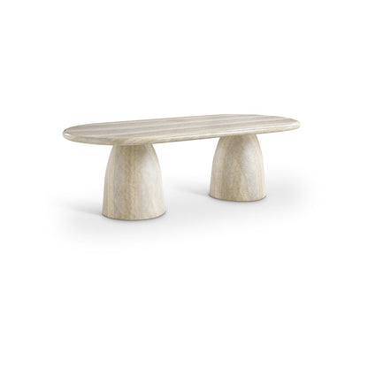 Cosenza Travertine 96" Travertine Finish Concrete Dining Table