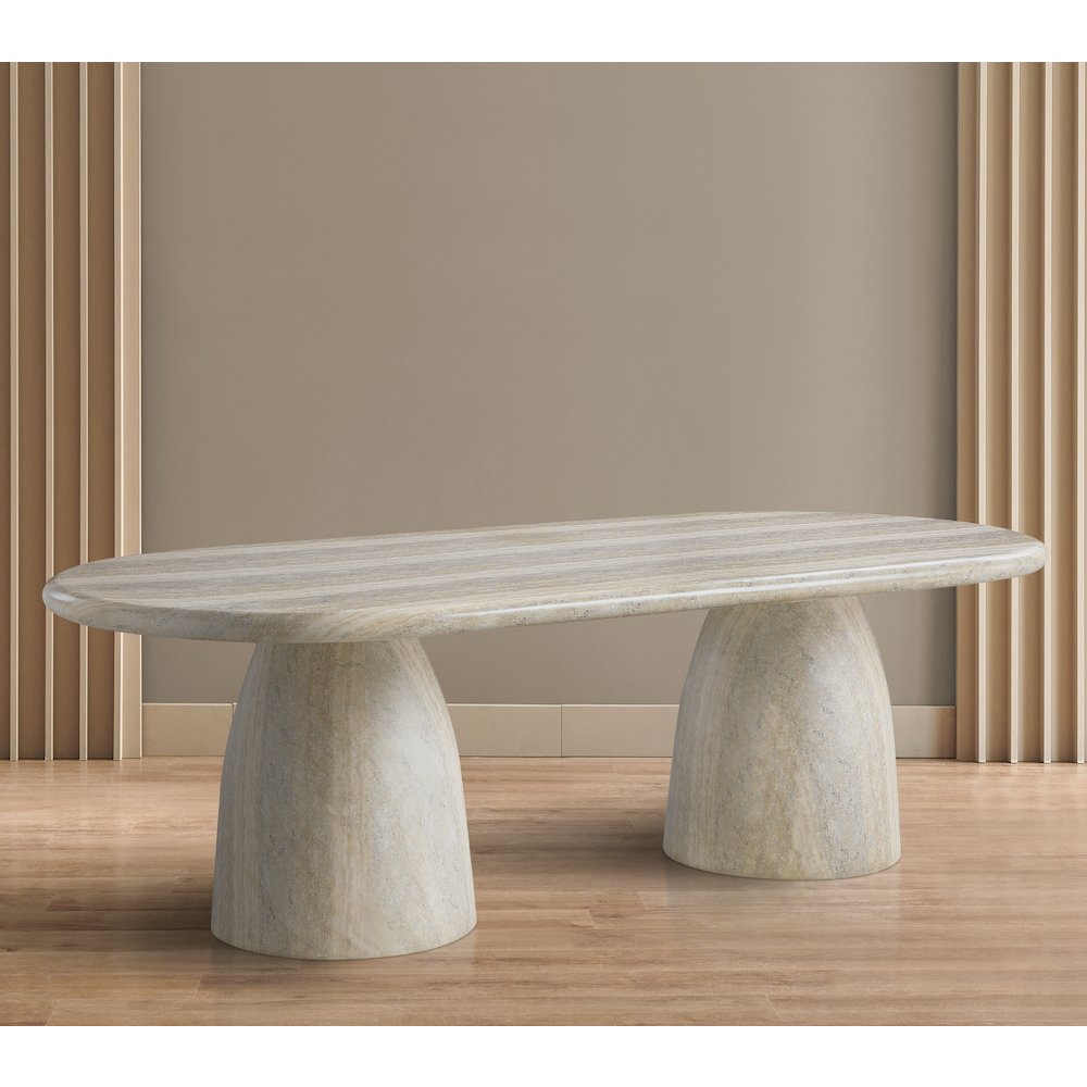 Cosenza Travertine 96" Travertine Finish Concrete Dining Table
