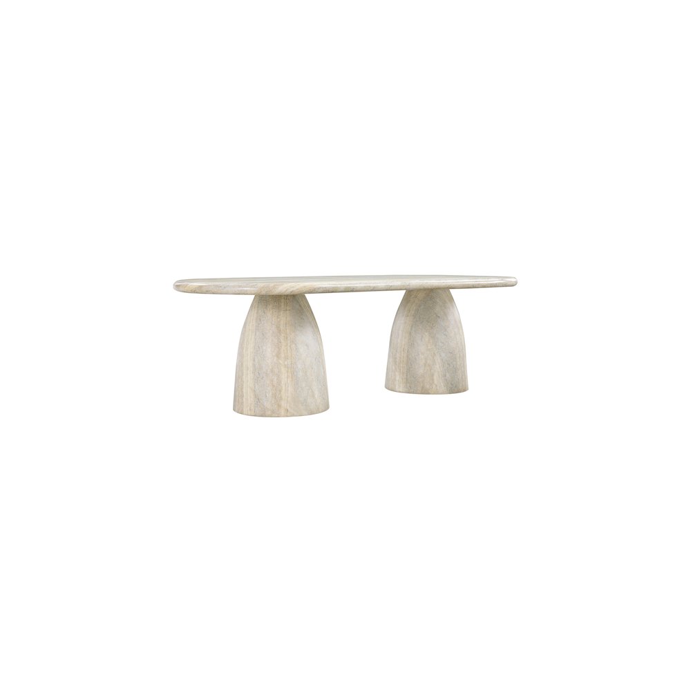 Cosenza Travertine 96" Travertine Finish Concrete Dining Table