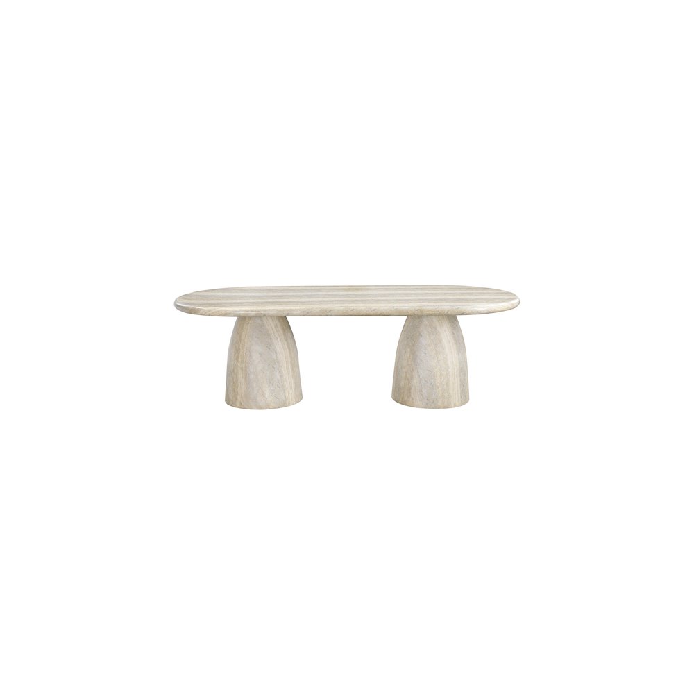 Cosenza Travertine 96" Travertine Finish Concrete Dining Table