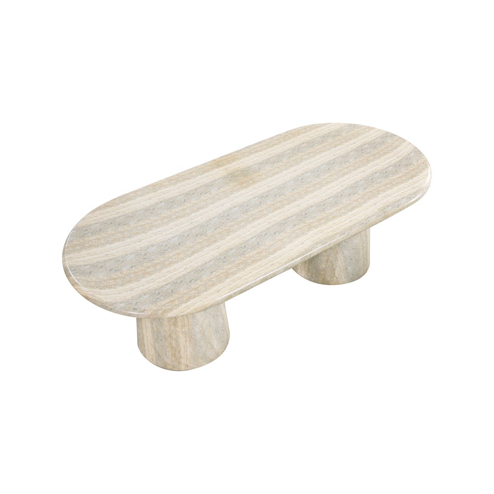 Cosenza Travertine 96" Travertine Finish Concrete Dining Table