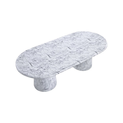 Cosenza White 96" Marble Finish Concrete Dining Table