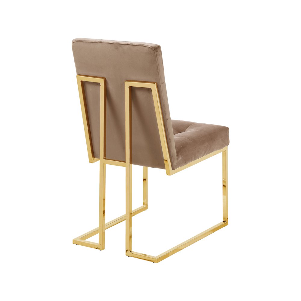 Pierre Beige Velvet Dining Chair, Set of 2