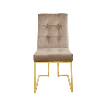 Pierre Beige Velvet Dining Chair, Set of 2