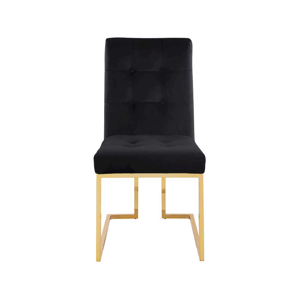 Pierre Black Velvet Dining Chair, Set of 2