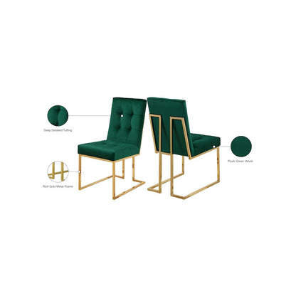 Pierre Green Velvet Dining Chair, Set of 2