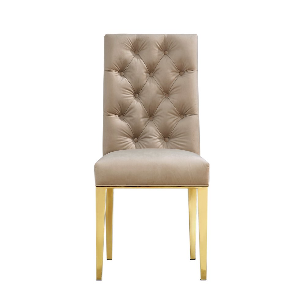 Capri Beige Velvet Dining Chair, Set of 2
