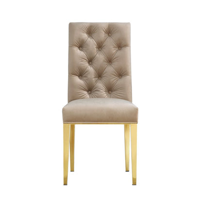 Capri Beige Velvet Dining Chair, Set of 2