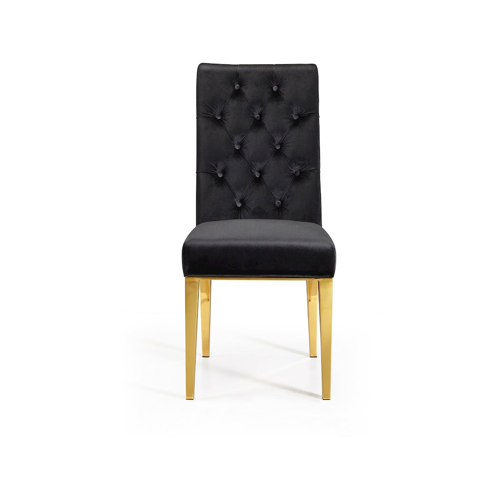 Capri Black Velvet Dining Chair, Set of 2