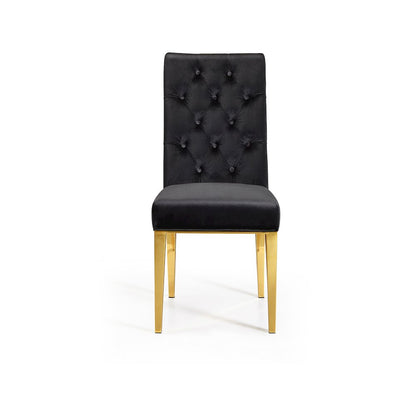 Capri Black Velvet Dining Chair, Set of 2