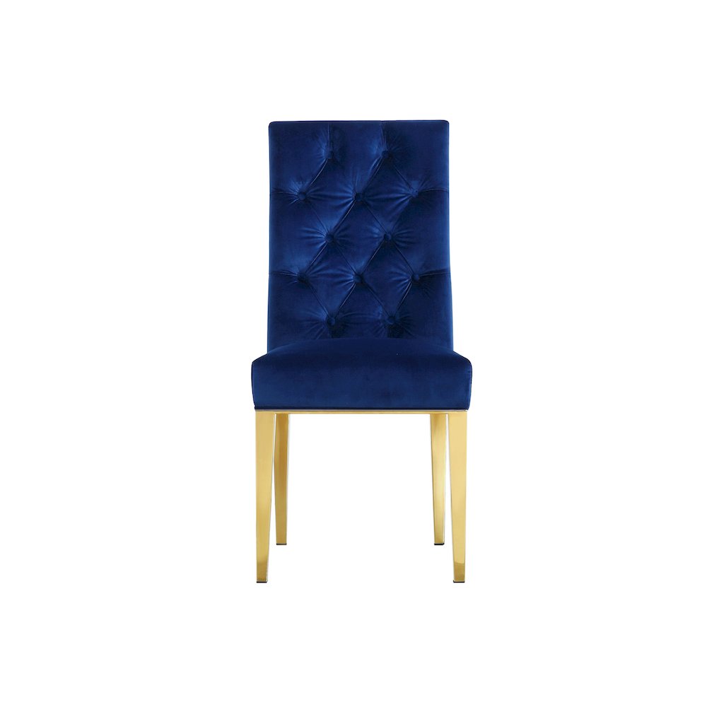 Capri Navy Velvet Dining Chair, Set of 2