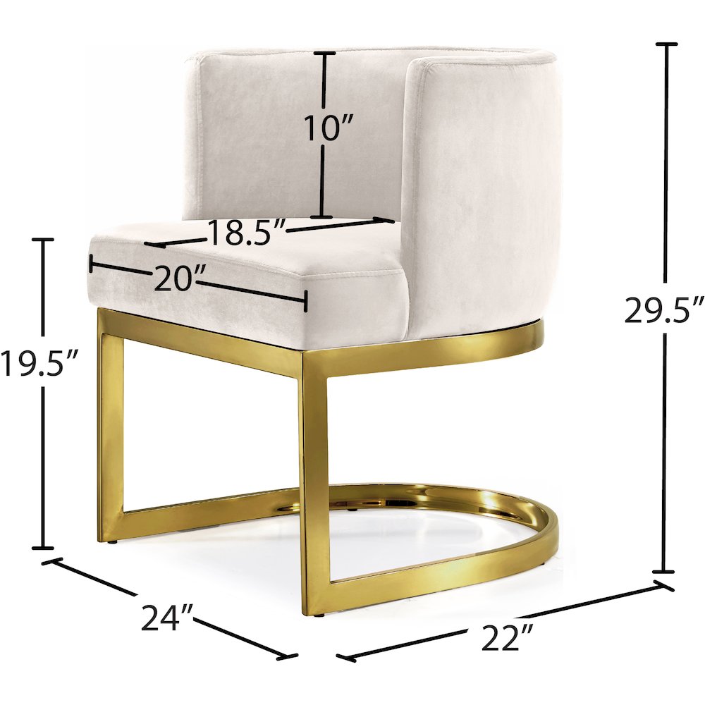 Gianna Cream Velvet Dining Chair