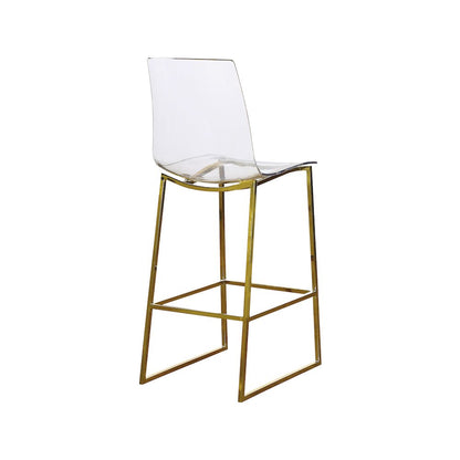 Lumen Gold Metal/Lucite Polycarbonate Stool