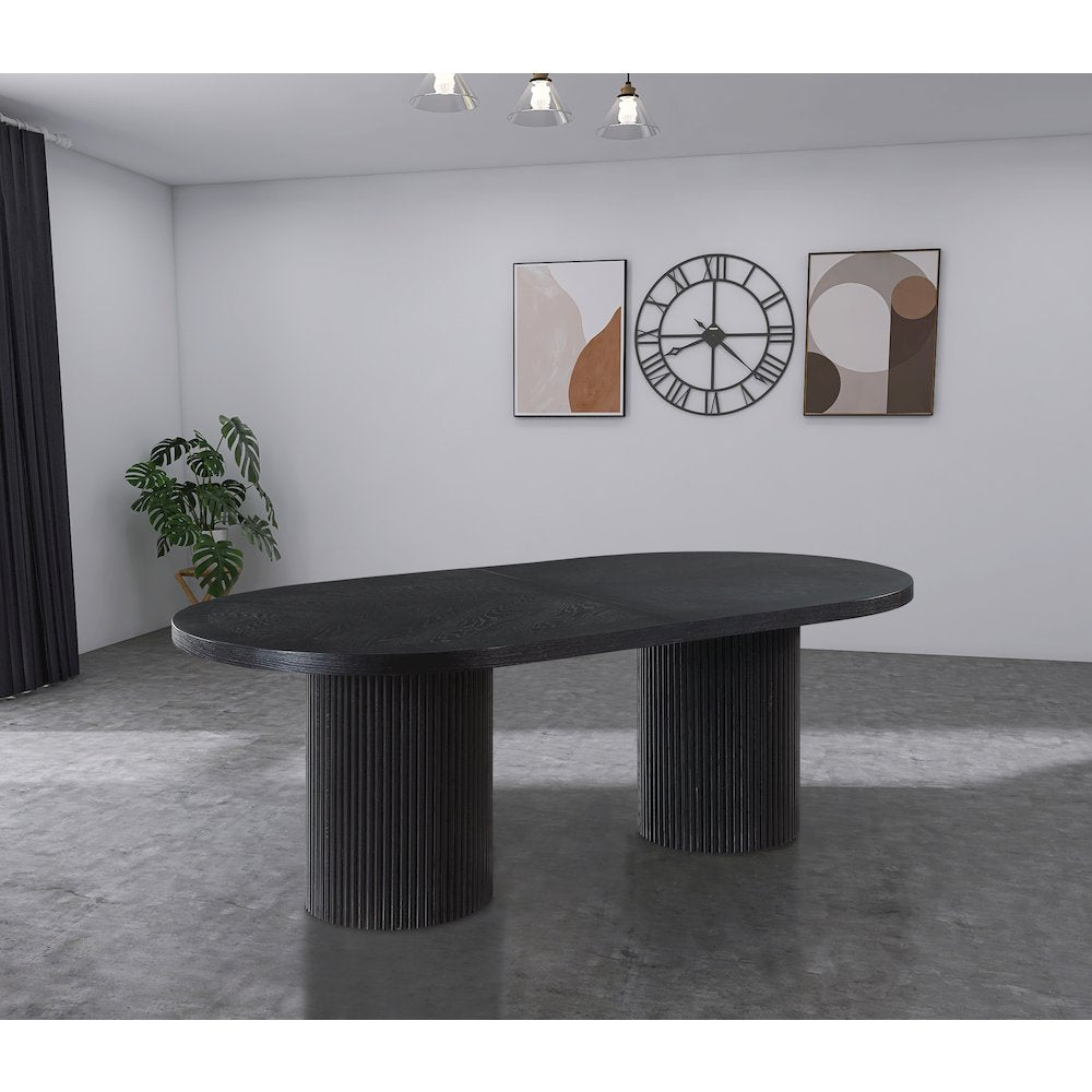 Belinda Black Oak Veneer Dining Table