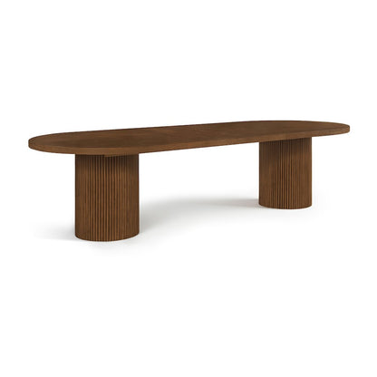 Belinda 90" / 106.5" / 123" Brown Oak Wood Dining Table