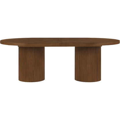 Belinda 90" / 106.5" / 123" Brown Oak Wood Dining Table
