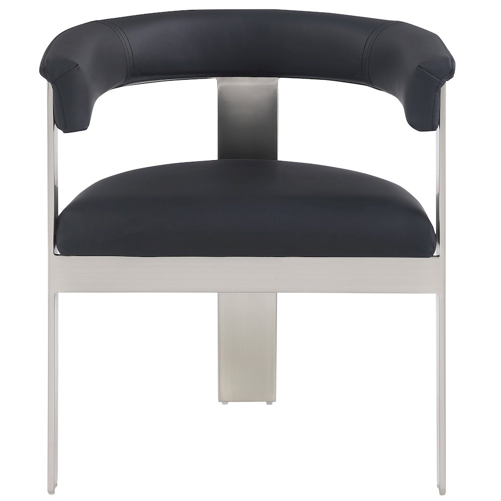 Romeo Black Vegan Leather Dining Chair, Set of 2
