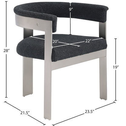 Romeo Black Boucle Fabric Dining Chair, Set of 2