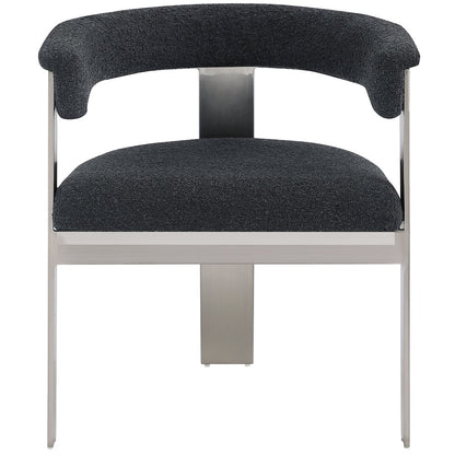 Romeo Black Boucle Fabric Dining Chair, Set of 2