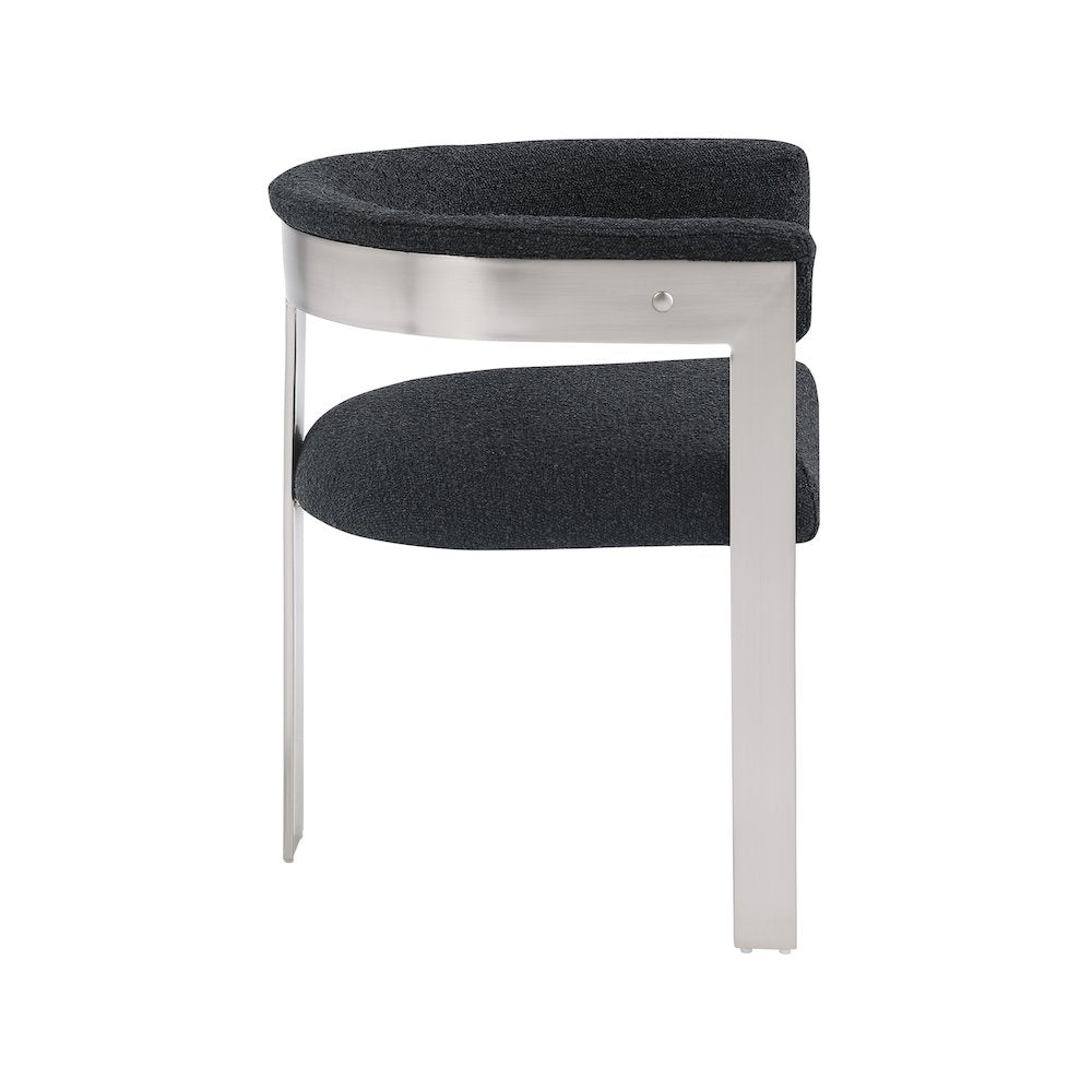 Romeo Black Boucle Fabric Dining Chair, Set of 2
