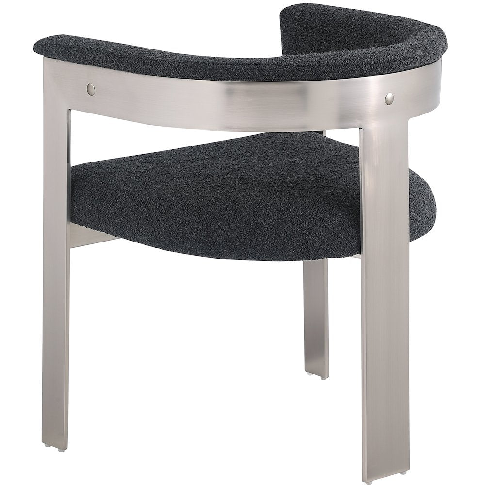 Romeo Black Boucle Fabric Dining Chair, Set of 2