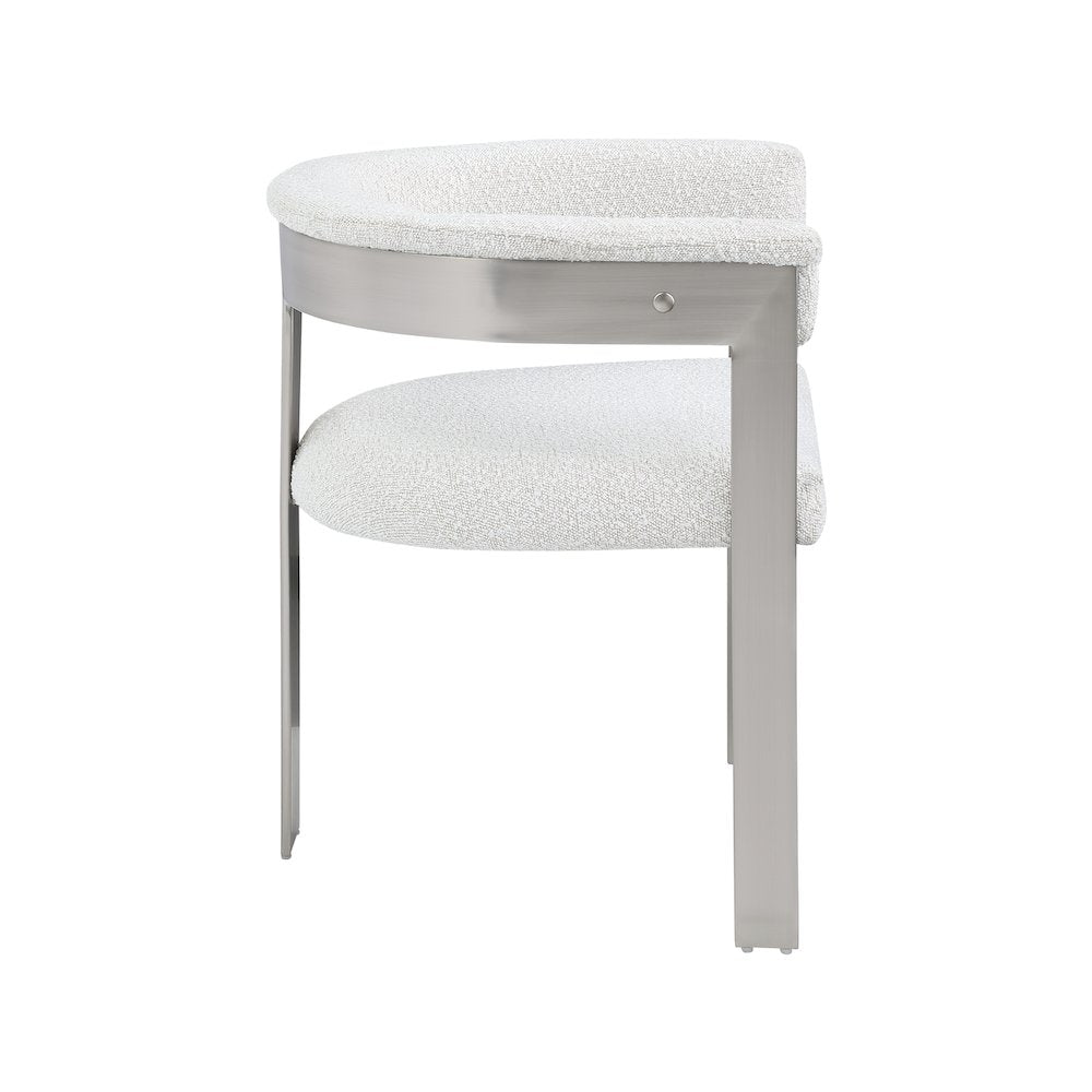 Romeo Cream Boucle Fabric Dining Chair, Set of 2
