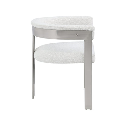 Romeo Cream Boucle Fabric Dining Chair, Set of 2