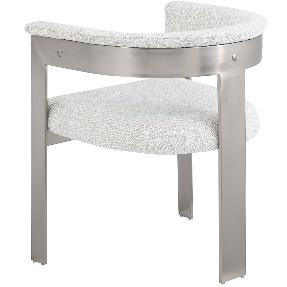 Romeo Cream Boucle Fabric Dining Chair, Set of 2