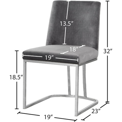Heidi Grey Velvet Dining Chair, Set of 2