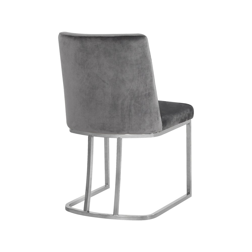 Heidi Grey Velvet Dining Chair, Set of 2