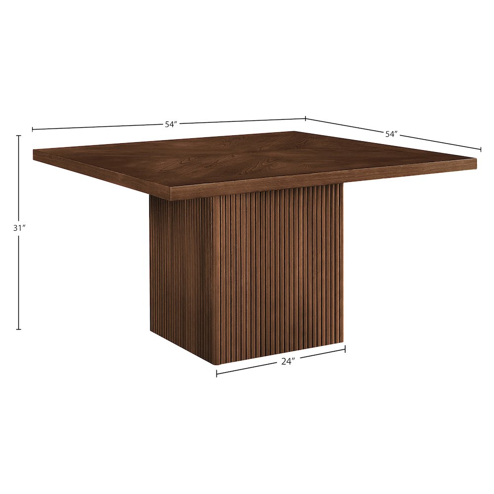 Belinda 54" Brown Beech Wood And Oak Veneer Dining Table