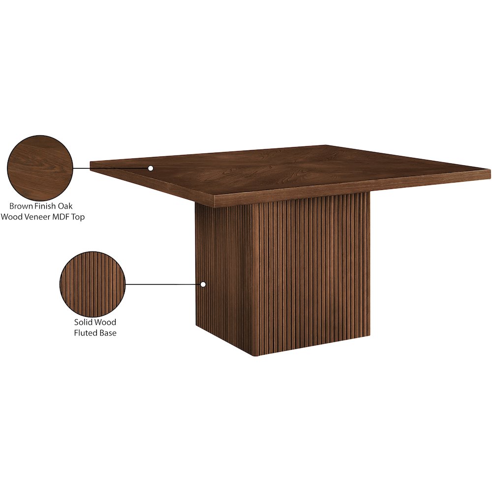 Belinda 54" Brown Beech Wood And Oak Veneer Dining Table