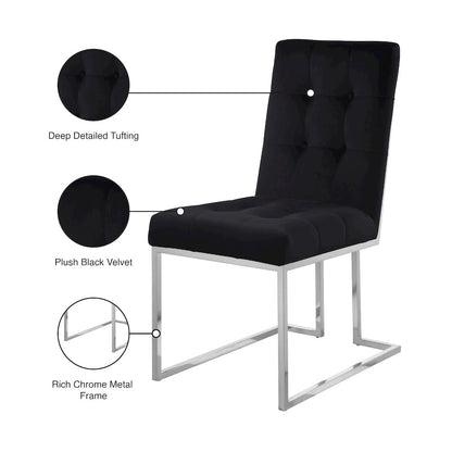 Alexis Black Velvet Dining Chair, Set of 2
