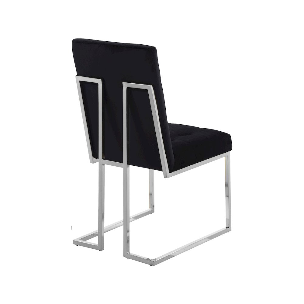 Alexis Black Velvet Dining Chair, Set of 2