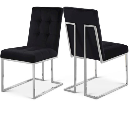 Alexis Black Velvet Dining Chair, Set of 2