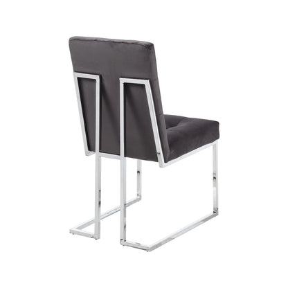 Alexis Grey Velvet Dining Chair, Set of 2