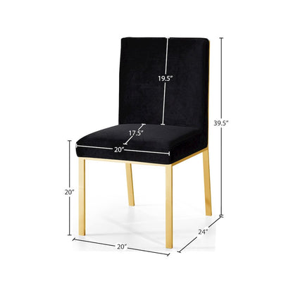Opal Black Velvet Dining Chair, Set of 2