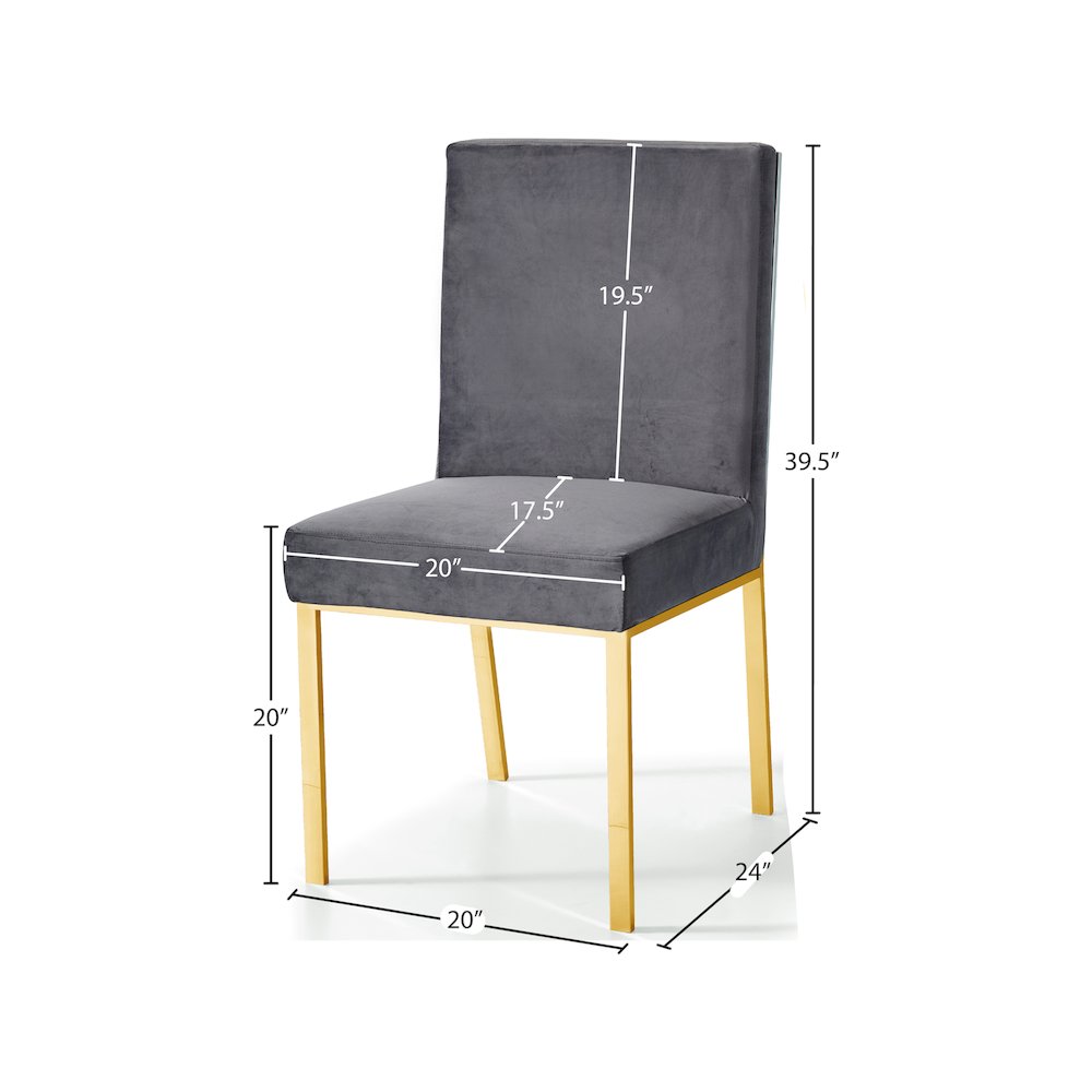 Opal Grey Velvet Dining Chair, Set of 2