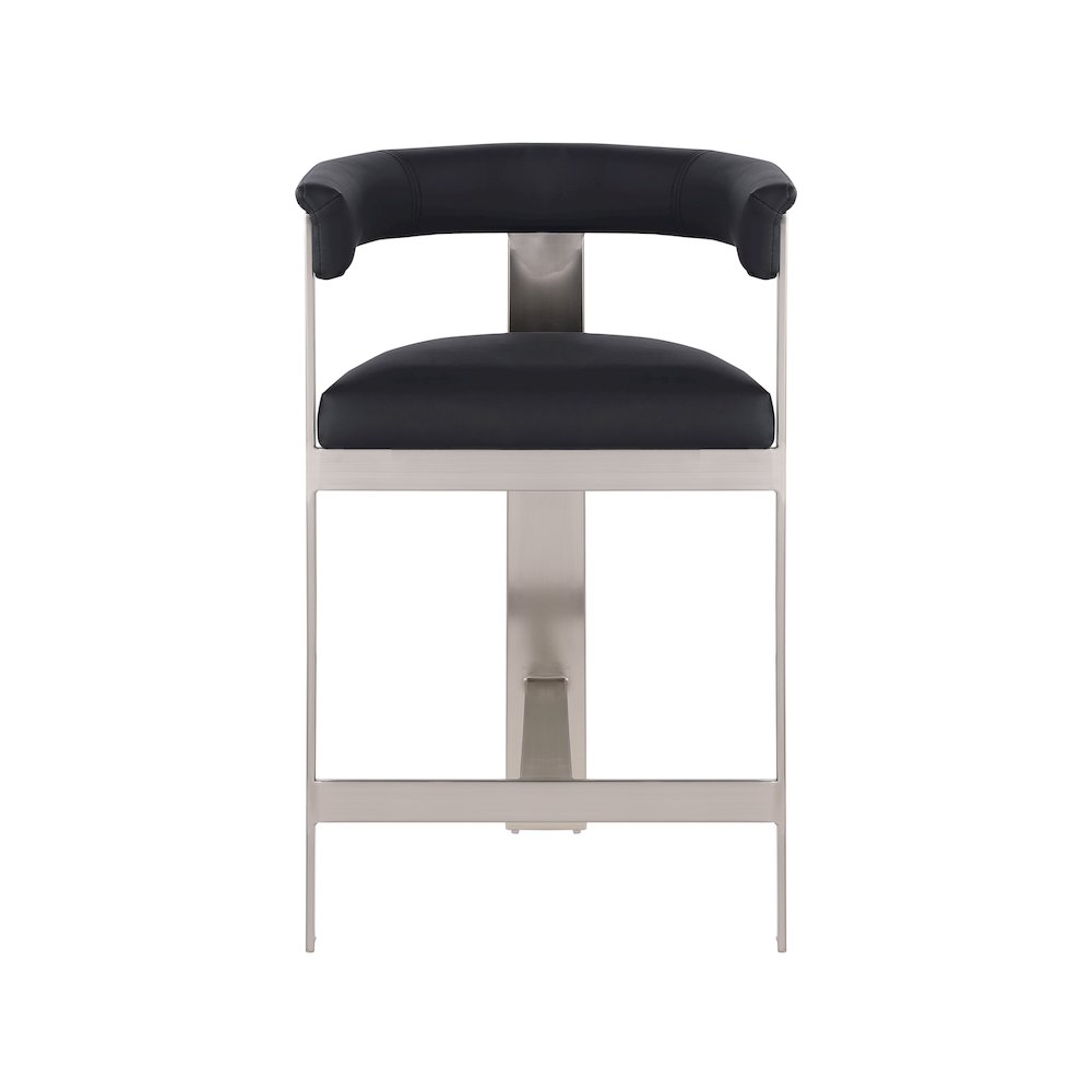 Romeo Black Vegan Leather Counter Stool, Set of 2