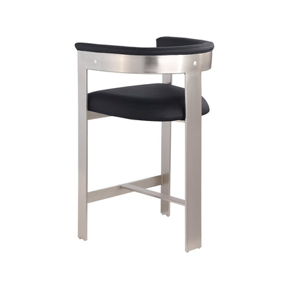 Romeo Black Vegan Leather Counter Stool, Set of 2