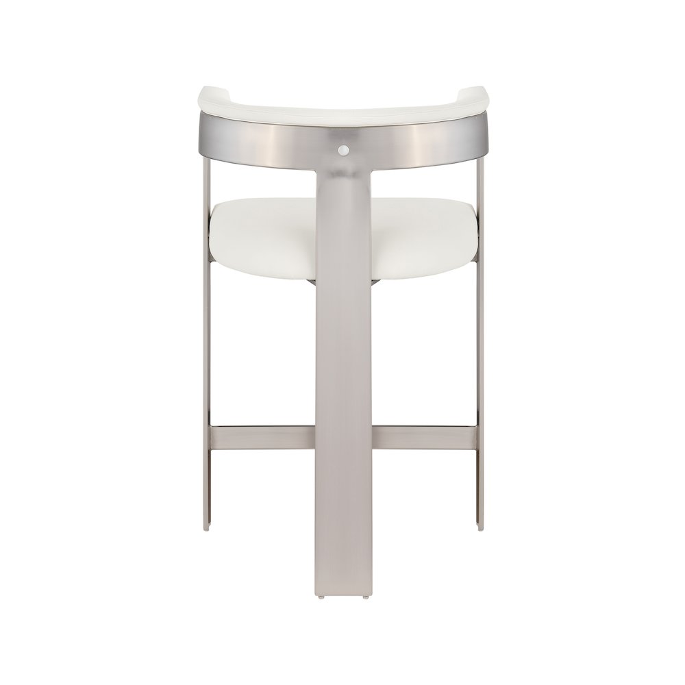 Romeo Cream Vegan Leather Counter Stool, Set of 2
