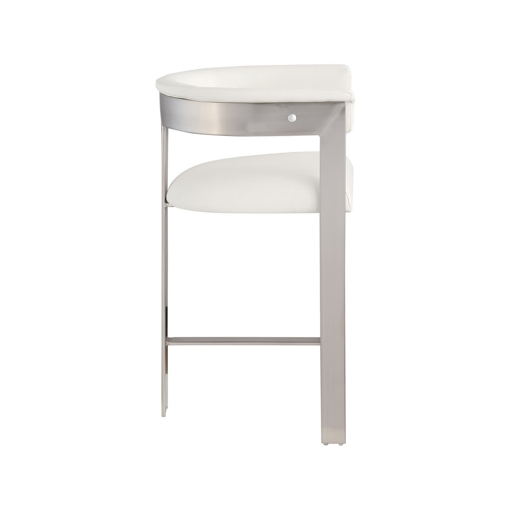 Romeo Cream Vegan Leather Counter Stool, Set of 2