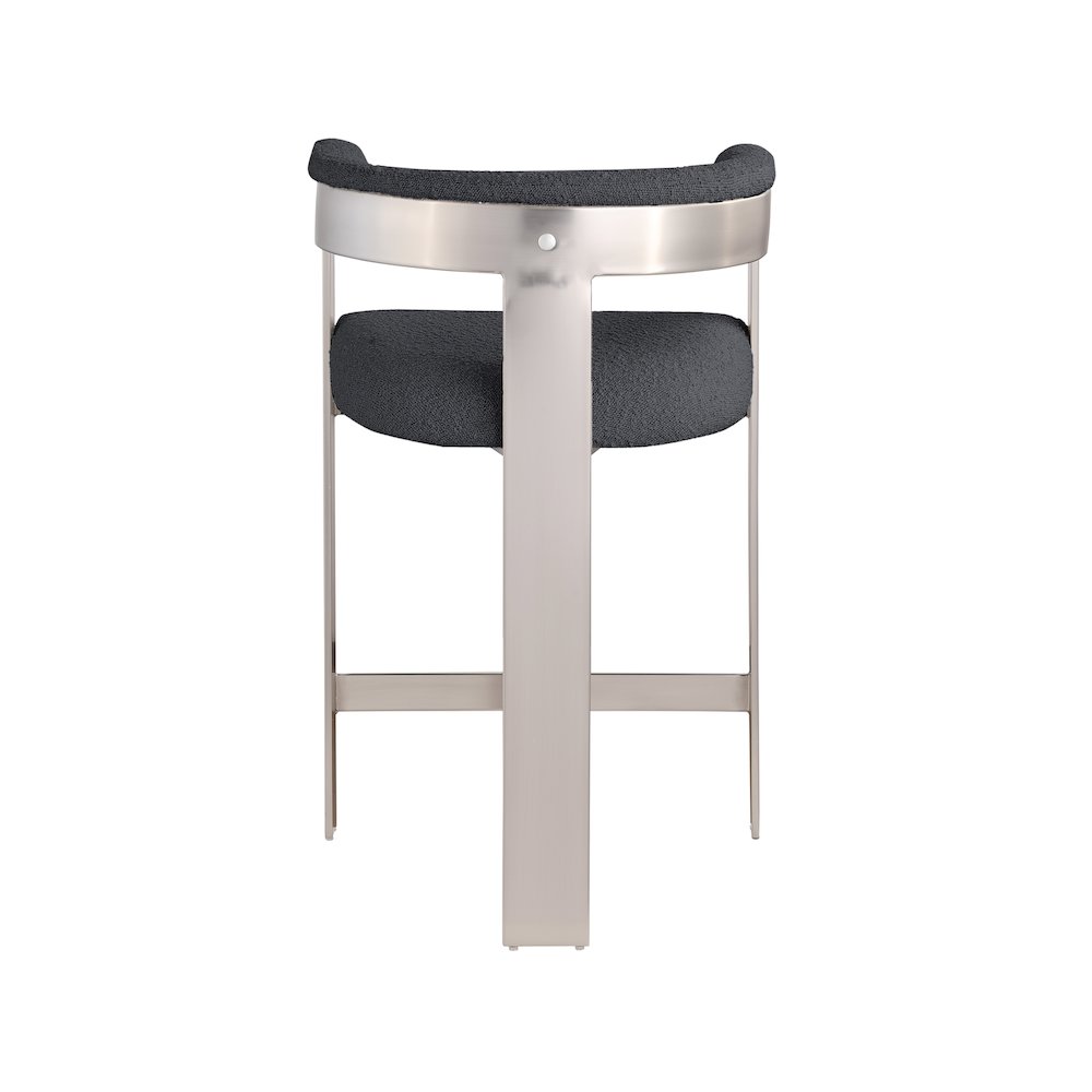 Romeo Black Boucle Fabric Counter Stool, Set of 2