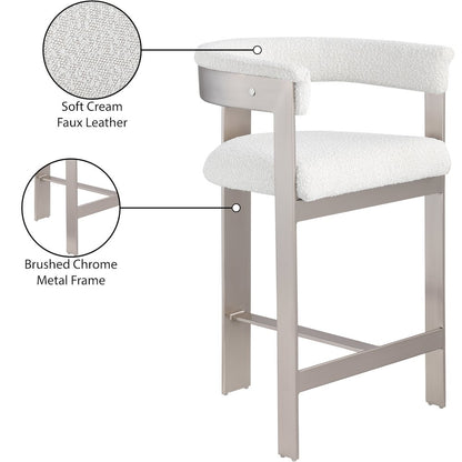 Romeo Cream Boucle Fabric Counter Stool, Set of 2