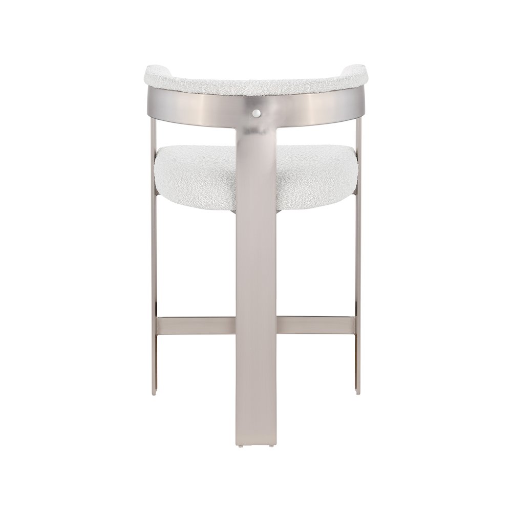 Romeo Cream Boucle Fabric Counter Stool, Set of 2