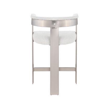 Romeo Cream Boucle Fabric Counter Stool, Set of 2