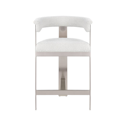 Romeo Cream Boucle Fabric Counter Stool, Set of 2